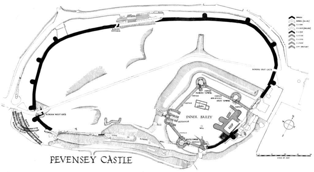 「ローマ時代のアンデリトゥム砦とペヴェンジー城」（パブリックドメイン画像）
