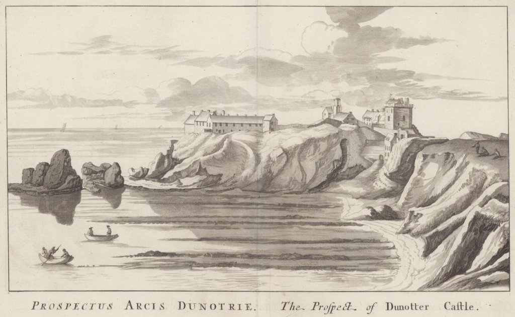 「十七世紀末のダノター城」（1693年、ジョン・シーザー作）