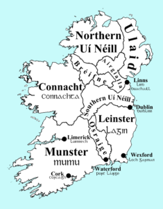 「西暦900年頃のアイルランド勢力図」（パブリックドメイン画像）