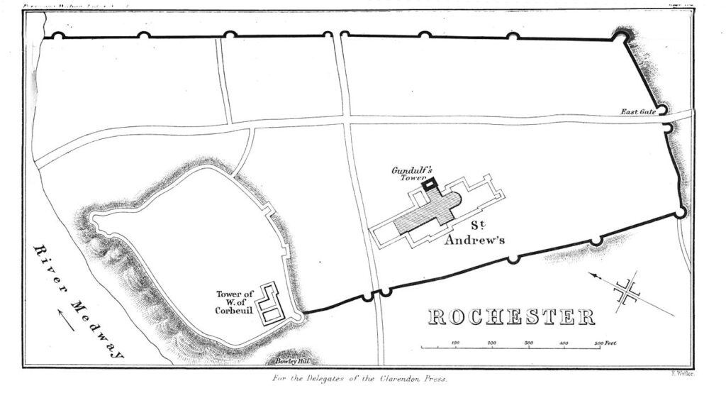1090年頃のロチェスター城地図