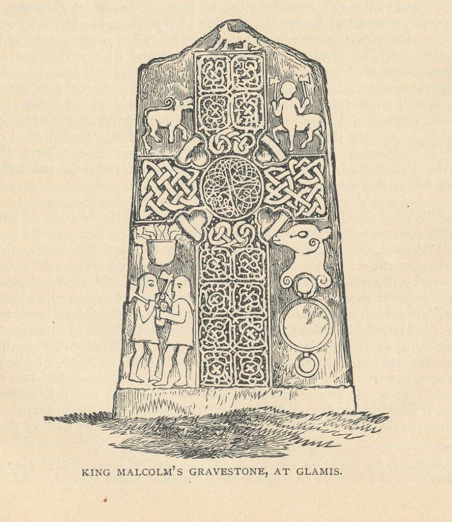 「グラミスにあるマルカム２世の墓石とされるピクトの立石のデッサン」