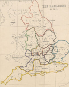 「1045年頃のイングランドの諸侯地図」