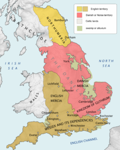 「879年、デーンロー成立時のイングランド」