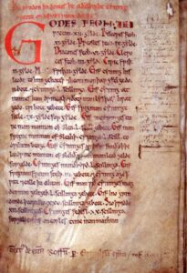 「エゼルベルフト法典（"Textus Roffensis"（ロチェスターの書））」（ロチェスター大聖堂図書館収蔵）